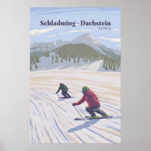 Schladming-Dachstein Österreich Skigebiet Reise Poster