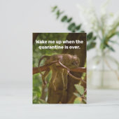 Schlaf-Affe Weckte mich auf, wenn die Quarantäne v Postkarte (Stehend Vorderseite)
