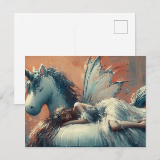 Schlaf am einsamen Pool Postkarte (Vorne/Hinten)