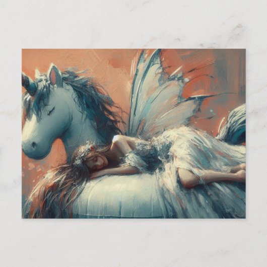 Schlaf am einsamen Pool Postkarte (Vorderseite)