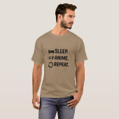 Schlaf Anime Repeatee Retro T-Shirt (Vorne ganz)