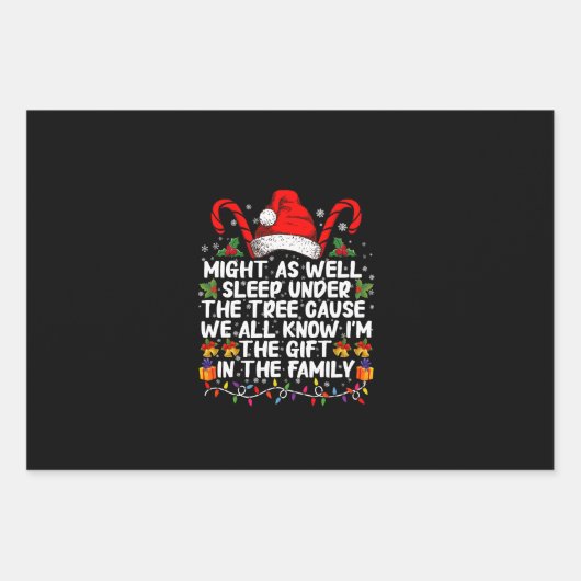 Schlaf auch unter dem Baumweihnachtsgeschenk Geschenkpapier Set (Vorderseite)