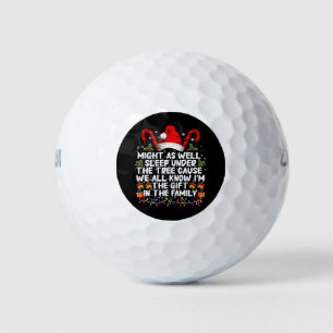 Schlaf auch unter dem Baumweihnachtsgeschenk Golfball