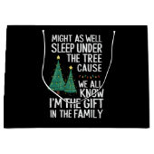 Schlaf auch unter dem Baumweihnachtsgeschenk Große Geschenktüte (Vorderseite)