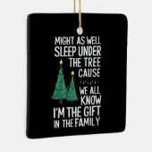 Schlaf auch unter dem Baumweihnachtsgeschenk Keramikornament (Rechts)