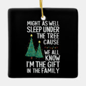 Schlaf auch unter dem Baumweihnachtsgeschenk Keramikornament (Vorderseite)