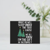Schlaf auch unter dem Baumweihnachtsgeschenk Postkarte (Stehend Vorderseite)