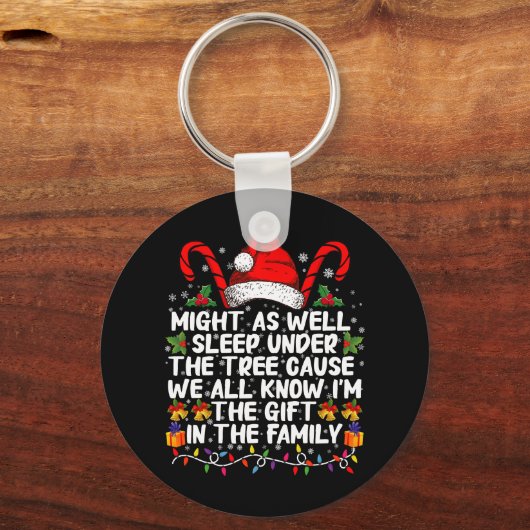 Schlaf auch unter dem Baumweihnachtsgeschenk Schlüsselanhänger (Vorderseite)