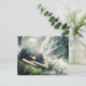 Schlaf auf einem Moosgeflecht im Wald Postkarte (Stehend Vorderseite)