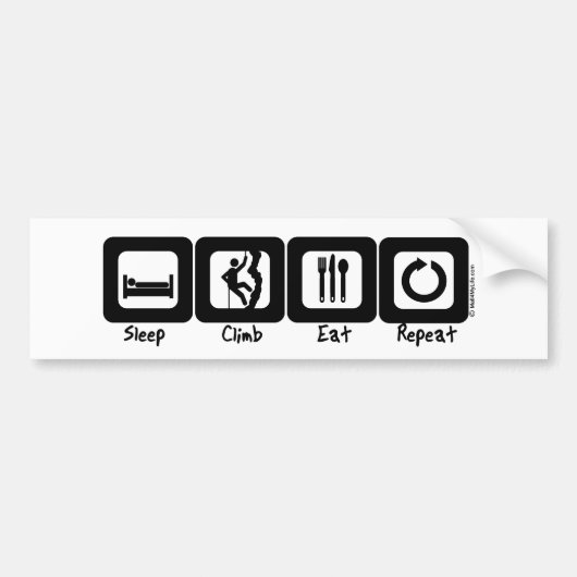 Schlaf-Aufstieg essen Wiederholung Autoaufkleber (Vorne)