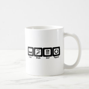 Schlaf-Blatt essen Wiederholung Kaffeetasse