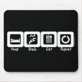 Schlaf-Blatt essen Wiederholung Mousepad (Vorne)
