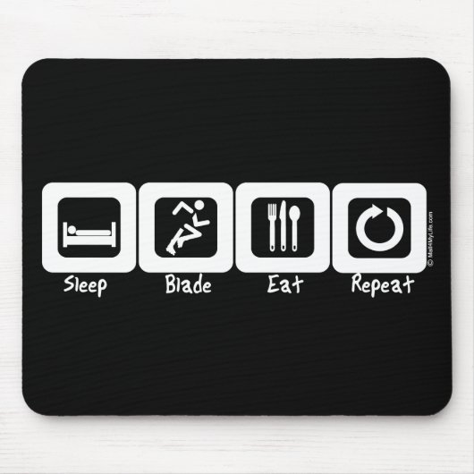 Schlaf-Blatt essen Wiederholung Mousepad (Vorne)