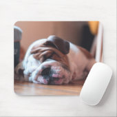 Schlaf-Bulldogge und Weiße Welpe Mousepad (Mit Mouse)