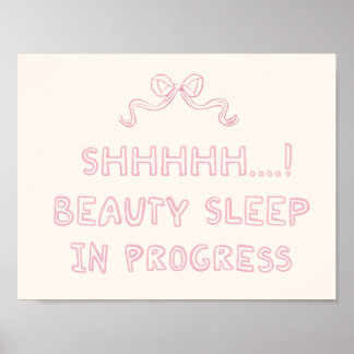 Schlaf der Schönheit in Arbeit Lustiger Rosa Bogen Poster