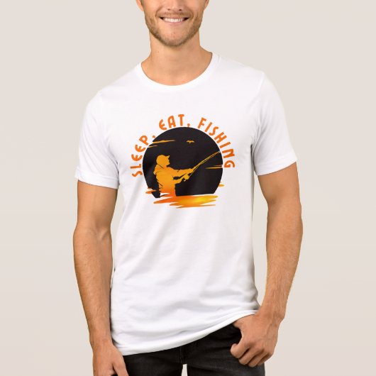 Schlaf, Essen, Fischen Tri-Blend Shirt (Vorderseite)