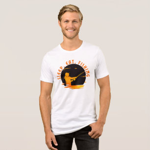 Schlaf, Essen, Fischen Tri-Blend Shirt