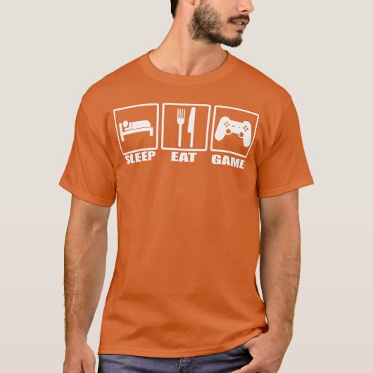 Schlaf Essen und Game Boy Freunde T-Shirt (Vorderseite)