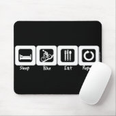 Schlaf-Fahrrad essen Wiederholung Mousepad (Mit Mouse)
