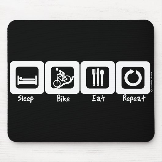 Schlaf-Fahrrad essen Wiederholung Mousepad (Vorne)