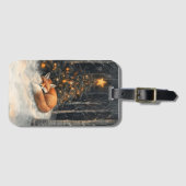 Schlaf Fox Whimsical Rustikale Weihnachten Gepäckanhänger (Vorderseite (Horizontal))