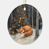 Schlaf Fox Whimsical Rustikale Weihnachten Keramik Ornament (Links)