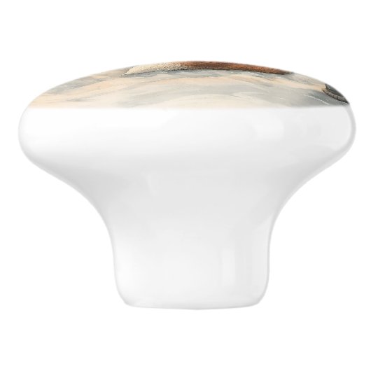 Schlaf Fox Whimsical Rustikale Weihnachten Keramikknauf (Seitenansicht)