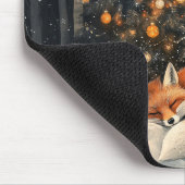 Schlaf Fox Whimsical Rustikale Weihnachten Mousepad (Ecke)