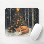 Schlaf Fox Whimsical Rustikale Weihnachten Mousepad (Mit Mouse)