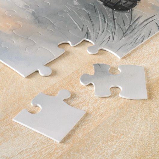 Schlaf Fox Whimsical Rustikale Weihnachten Puzzle (Seite)