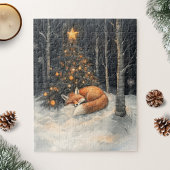 Schlaf Fox Whimsical Rustikale Weihnachten Puzzle