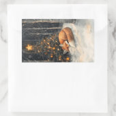 Schlaf Fox Whimsical Rustikale Weihnachten Rechteckiger Aufkleber (Tasche)