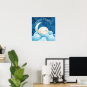 Schlaf gut, blauer Nachthimmel Poster (Heimbüro)