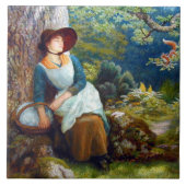 Schlaf im Wald (von Arthur Hughes) Fliese (Vorderseite)