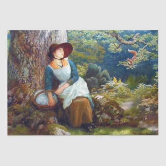 Schlaf im Wald (von Arthur Hughes) Seidenpapier (Vorderseite)