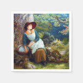 Schlaf im Wald (von Arthur Hughes) Serviette (Vorderseite)