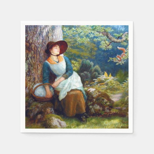 Schlaf im Wald (von Arthur Hughes) Serviette (Vorderseite)