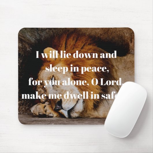 Schlaf in der Peace Bible Verse Psalm 4:8 Mousepad (Mit Mouse)