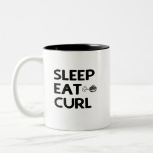 Schlaf isst Locken-Tasse Zweifarbige Tasse