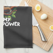 Schlaf ist mein Superkraft Faultier T-Shirt Geschirrtuch (Viertel Falte)