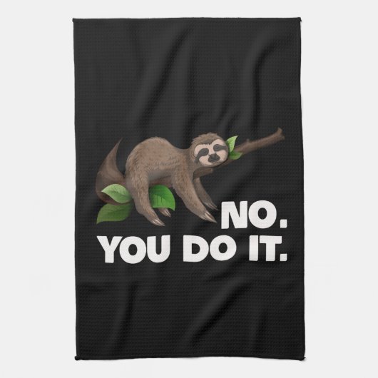 Schlaf kein du tust es Faultier Liebt humorvoll Geschirrtuch (Vertikal)