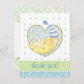 Schlaf Lamb & Mann im Mond Baby Danke. Dankeskarte (Vorne/Hinten)