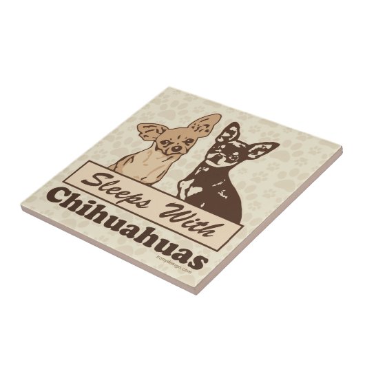 Schlaf mit Chihuahua Fliese (Seite)