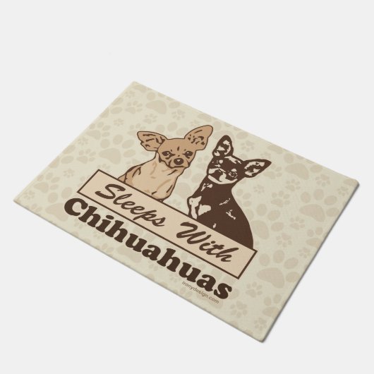 Schlaf mit Chihuahua Fußmatte (Schrägansicht)