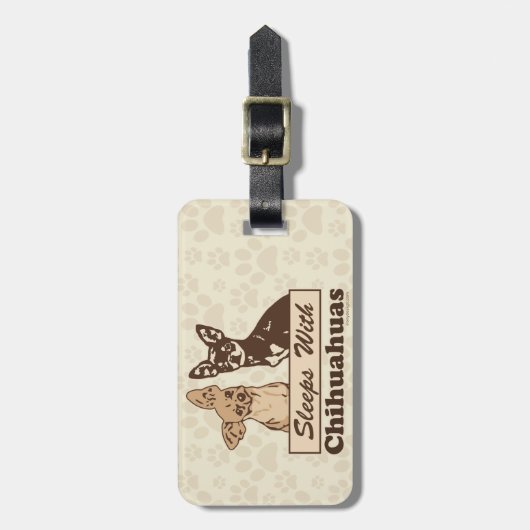 Schlaf mit Chihuahua Gepäckanhänger (Vorderseite vertikal)