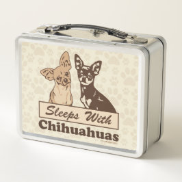 Schlaf mit Chihuahua Metall Lunch Box