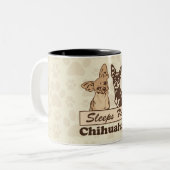 Schlaf mit Chihuahua Zweifarbige Tasse (Vorderseite Links)
