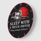 Schlaf mit dem Lkw-Fahrer Große Wanduhr (Winkel)
