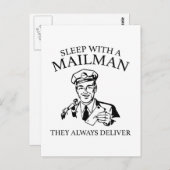 Schlaf mit einem Mailman. Sie liefern immer. Postkarte (Vorne/Hinten)
