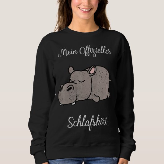 Schlaf Pajamas, Nachtgown, Hippo Sweatshirt (Vorderseite)